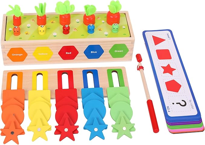 Montessori for Toddlers, Magnetic Color Shape Sorting Matching Box,Early Learning Toys,Wooden Educational Toy, Fine Motor Skills Toys for Boys Girls (New)