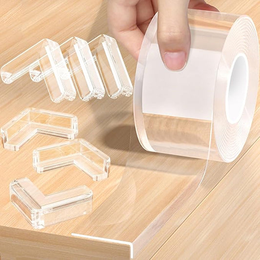 Clear Soft Corner Protectors for Furniture Strip,2 in x 13.12 FT Edge Bumper with 6 Corner Guards,Window Edge,Wall Protector,Table Corner Protectors and Fireplace in Family