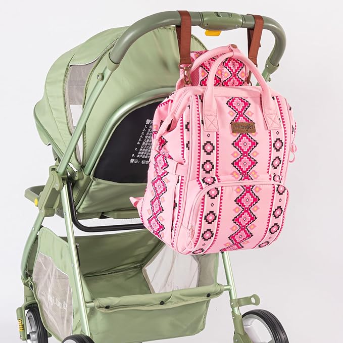 Montana West Wrangler Callie Diaper Bag Backpack with Stroller Straps Multifunction Baby Travel Bag WG2204-9110PK