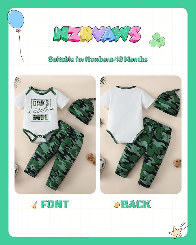 NZRVAWS Newborn Baby Boy Clothes Outfits Letter Prined Romper Pants Set Infant Baby Boy Clothing 0 3 6 9 12 18 Months