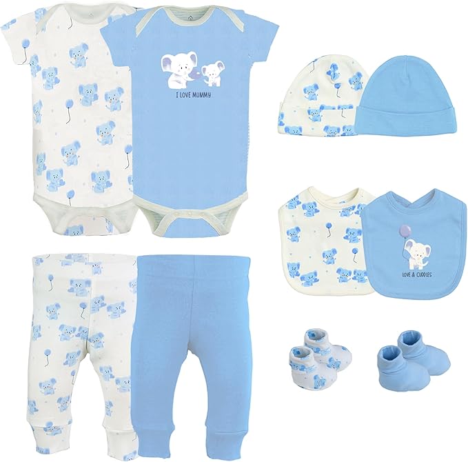 Baby Boy Clothes & Accessories Set – Newborn Essentials Gift – Fits 6 to 9 Months