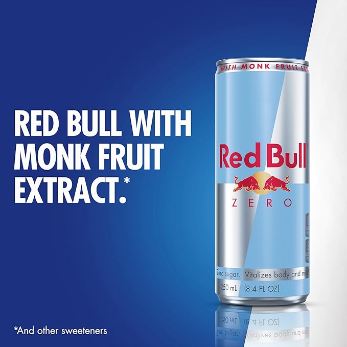 Red Bull Zero Energy Drink, 8.4 fl. oz., with 80mg Caffeine, Taurine & B Vitamins, Case of 24 cans
