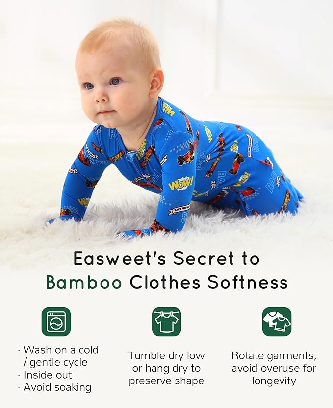 Footless Pajamas Baby Boy Girls, Viscose from Bamboo Baby Pajamas, Two Way Zipper Sleepers, Newborn Pjs
