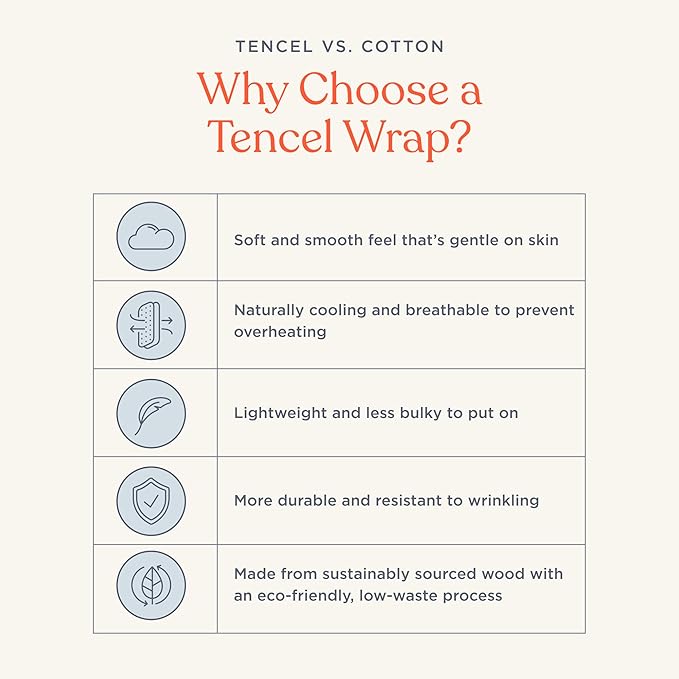 Ergobaby Sustainable Knit Aura Baby Carrier Wrap for Newborn to Toddler (8-25 lbs) - Comfortable, Ergonomic, & Ultra-Soft Newborn Wrap Carrier - One Size Fits Most - Rayon, Cream