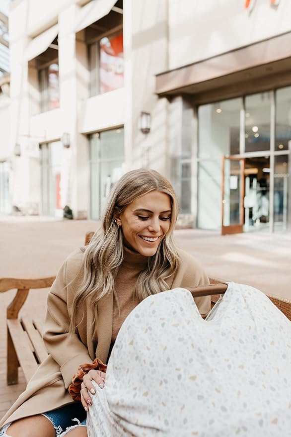 Copper Pearl Multi-Use Cover: Car Seat Covers, Nursing Cover, and Stroller Cover for Sun - Stretchy Fabric, All-Season Use, Stylish Designs, Easy Access for Moms - Arlo