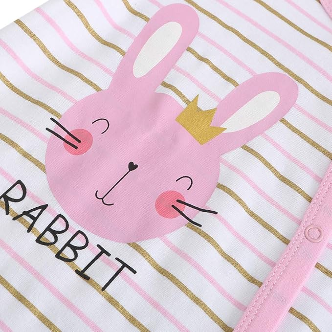 Kiddiezoom Baby Footed Cotton One-Piece Romper Jumpsuit Pajamas