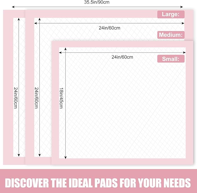 40 Pcs Disposable Changing Pads,Disposable Puppy Pads,Puppy Training Pads,24" x 24" Dog Pee Pads,Super Absorbent Potty Pads,Leak Proof Pet Training Pads,for Puppies Cat Rabbits( Pink,Medium)
