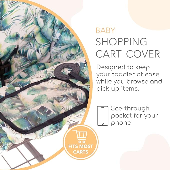 2-in-1 Cushy Cart Cover and High Chair Cover | Universal Fit | Includes Storage Pouch (Tropical Days)