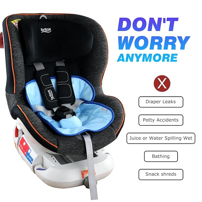 Piddle Pads, Multi-use and Leak Free Lines for Baby Stroller, High Chair & Car Seat, Waterproof Toilet Training Seat Covers for Toddles (Blue, 1 Pack)