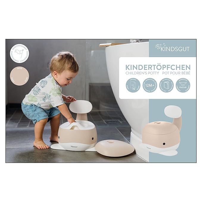 Kindsgut Potty Training Toilet in Whale Design, Designed in Germany, Potty Training in a Beautiful Design, Sand
