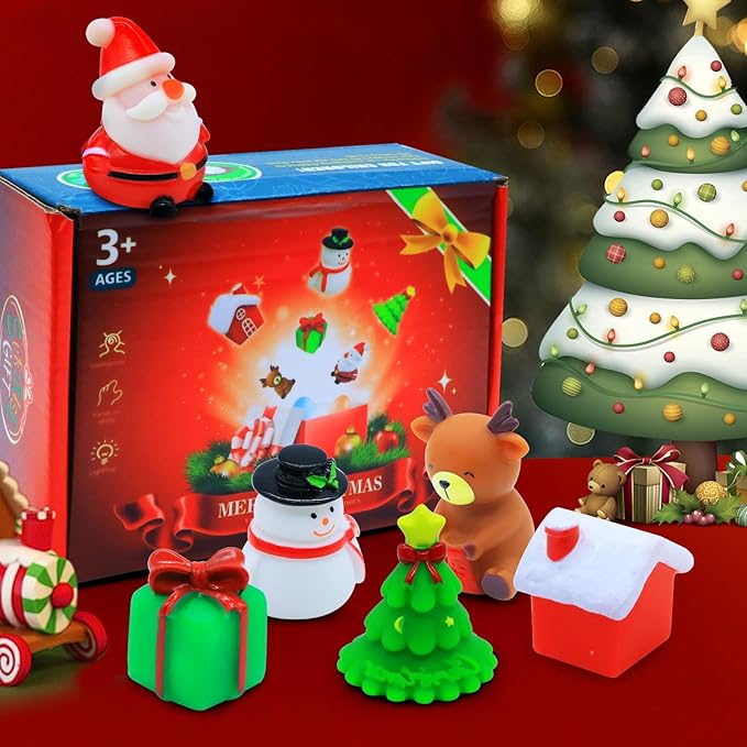 Christmas Bath Toys for Toddlers 1-3: 6 Packs Light-Up Floating Baby Toddler Kids Bath Toys Set for Boys & Girls Christmas Birthday Xmas Gifts - Bathtub Bath Toy for Children Preschool