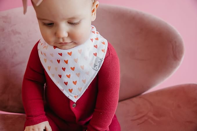 Copper Pearl 4 Pack Soft Cotton Baby Bibs for Drooling and Teething, Absorbent Drool Bibs for Baby Girl and Boy, Adjustable to Fit Newborns to Toddlers, Tons of Styles (Crush)