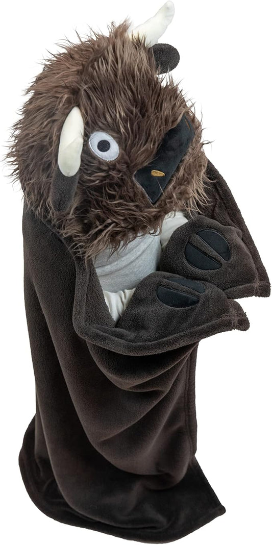 Lazy One Wearable Hooded Blanket for Kids, Animal Hooded Blanket (Buffalo)