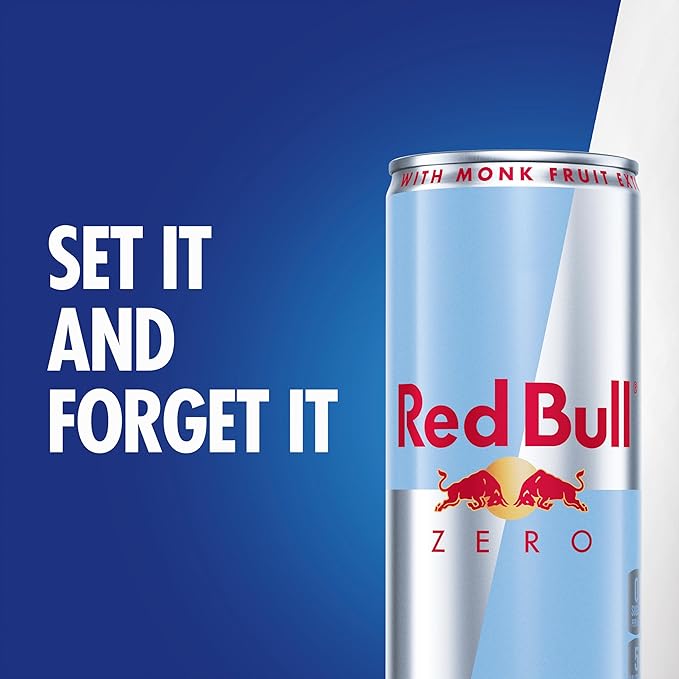 Red Bull Zero Energy Drink, 12 fl. oz., with 114mg Caffeine, Taurine & B Vitamins, Case of 24 cans
