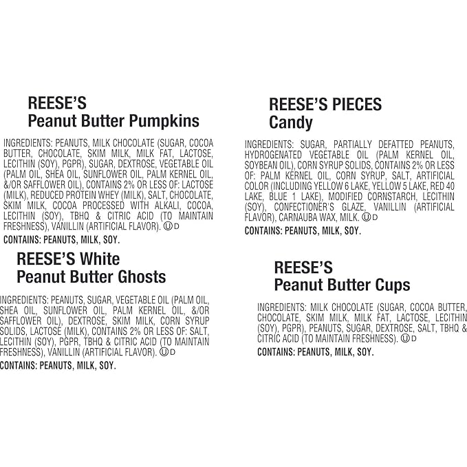 REESE'S Assorted Flavored Snack Size Peanut Butter, Halloween Candy Bag, 30.45 oz (55 Pieces)