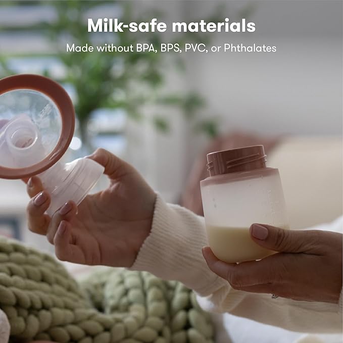 Frida Mom 2-in-1 Manual Breast Pump Silicone Bottle + Replacement Lid, Milk Collector for Breastfeeding, 5oz