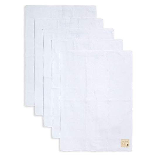 Burts Bees Baby Infant Burp Cloths, 100% Organic Cotton Extra Absorbent Soft Fabric Drool Cloths, 5-Pack Newborn Must-Have Essential Large Burping Cloths, One Size 17 x 11.75 Inches