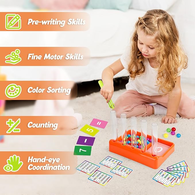 Aizweb Counting and Color Sorting Toys for Toddlers, Montessori Toys Preschool Kindergarten Learning Activities,STEM Math Manipulatives Matching Games Educational Learning Fine Motor Skills