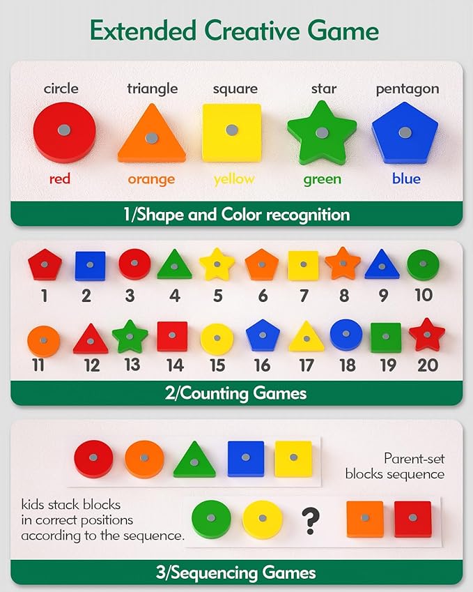 Boby Montessori Toy 2-in-1 Wooden Sorting Cup&Magnetic Fishing Game-Educational Puzzle Toy for Toddlers 1-4 Year Old,Colors Shapes Sorting&Matching Games for Toddlers Developmental Toys