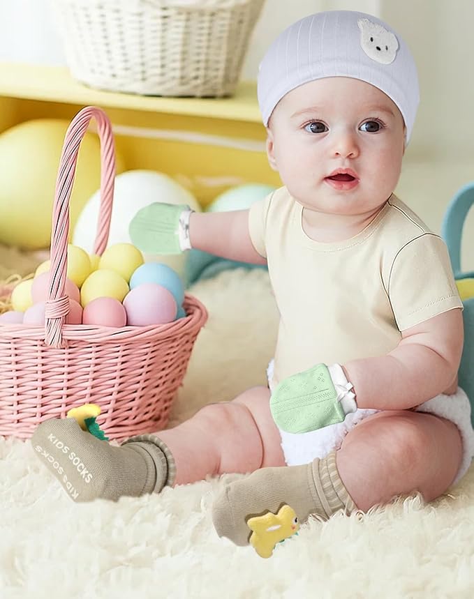 Coralogo Baby Shower Gift Basket - Baby Gift Set with Practical Diaper Caddy, Gifts for New Mom, Gender Reveal Gifts, New Born Essential Include Security Blanket Hat Bib Socks Mittens, Boy