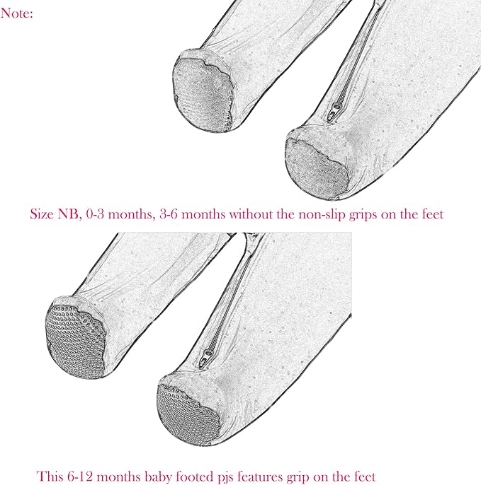 Aablexema Baby Footie Pajamas with Mittens - 3Pcs Infant Footed Sleeper Cotton Sleepwear Outfits