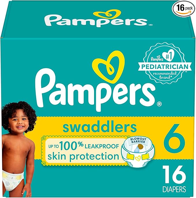 Pampers Baby Diapers - Swaddlers - Size 6, 16 Count, Ultra Absorbent Disposable Infant Diaper