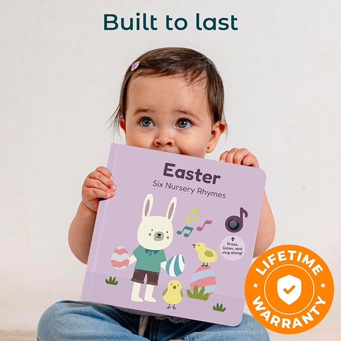 Cali's Books Easter Nursery Rhymes Musical Book - Easter Basket Stuffers for Toddlers, Baby Easter Basket Stuffers, Easter Gifts for Toddlers, Rechargeable Musical Books for Toddlers 1-3