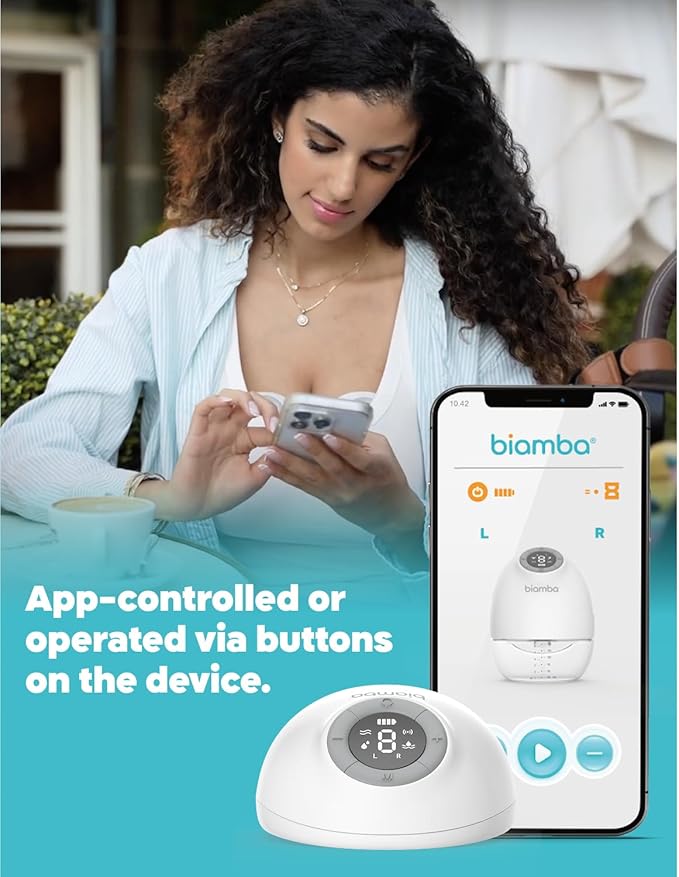 Pump Pro Portable Breast Pump Hands Free - 180mL Capacity Wearable Breastfeeding Pumps with App Control, Electric Hands Free Breast Pumps with 3 Modes, 9 Suction Levels, Slim Design, Single