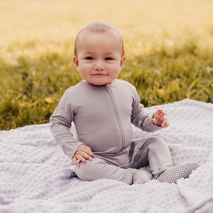 Bamboo Little Soft Baby Footie Pajamas, Baby Clothes, Newborn Sleepers, 95% Viscose and 5% Spandex, 0-24 Months