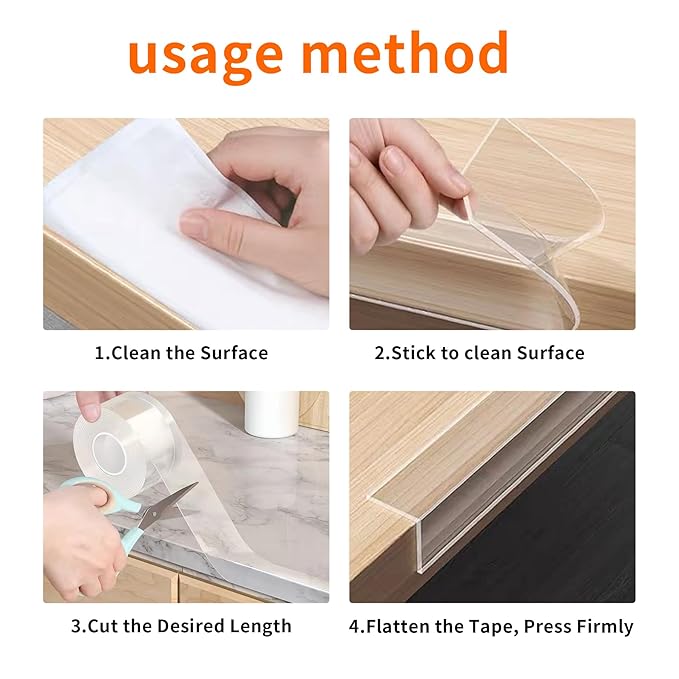 Edge Corner Protector Baby Proofing,Sharp Edge Wrap Cover Tape,Soft Clear Corner Guard & Fireplace Edge Safety Strip,Crib Rail Covers for Teething,Corner Protectors for Furniture,2 in x 9.84 FT