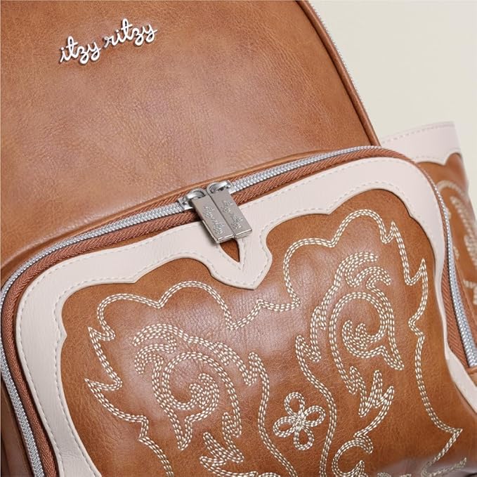 Itzy Ritzy Unisex Baby Mini Plus Diaper Bag, Saddle