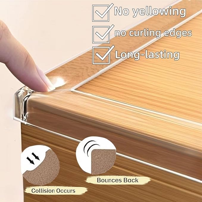 Clear Edge Protector, 1.18in Width x16.4ft Length(3cmx5m) Self-Adhesive Table Edge Guard,Sharp Edge Wrap Cover Tape,Furniture Corner Protectors