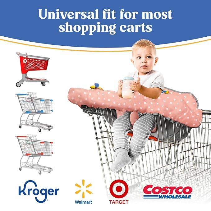PILLANI Shopping Cart Cover for Baby, High Chair Cover for Restaurant Seat - Grocery Cart Cover for Baby Girl and Boy, Comfortable Cotton Buggy Covers for Babies - Padded Toddler Shopping Cart Cover