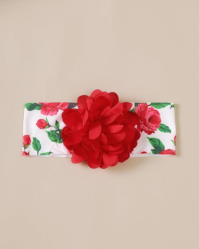 SUNNY PIGGY Newborn Baby Girl Clothes Infant Outfits Romper Floral Fall Outfit Bell Bottoms Pant Sets Hat Headband Flowerpant