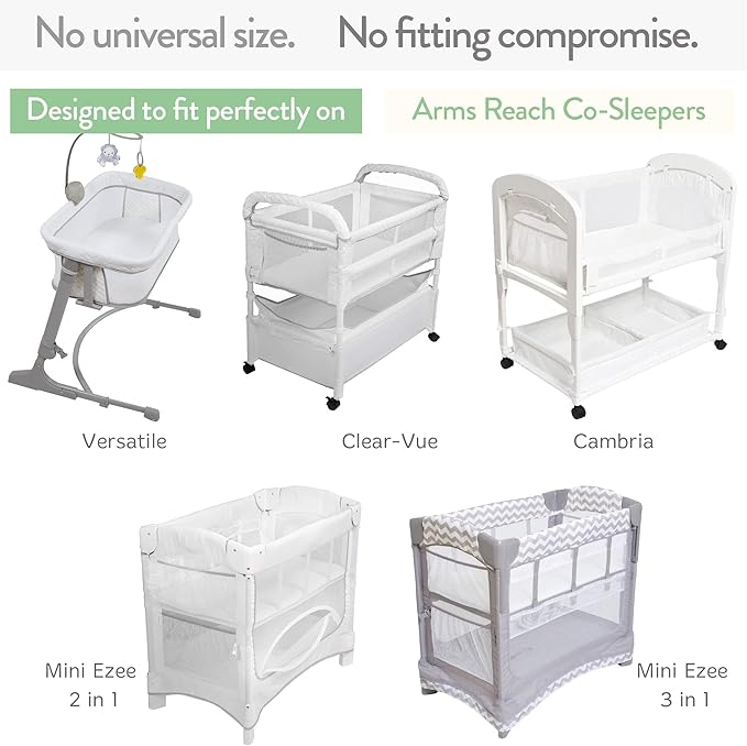 Bassinet Fitted Sheets Compatible with Arms Reach Cosleeper Versatile, Clear-Vue, Cambria and Mini– Snuggly Soft 100% Jersey Cotton – Pale Pink + Lilac – 2 Pack – Not for Ideal Ezee