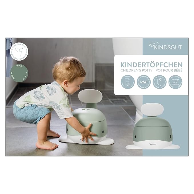 Kindsgut Potty Training Toilet in Whale Design, Designed in Germany, Potty Training in a Beautiful Design, Pistachio