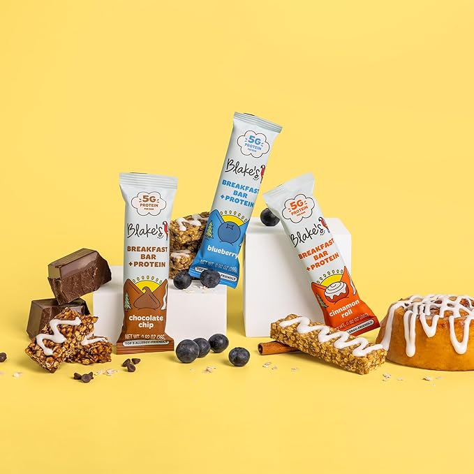 Blake's Seed Based Breakfast Bars with Protein — Variety Pack (24 Count), 5g Clean Plant-Based Protein, Gluten Free, Nut Free, Dairy Free & Vegan, Healthy Snacks for Kids or Adults, School Safe