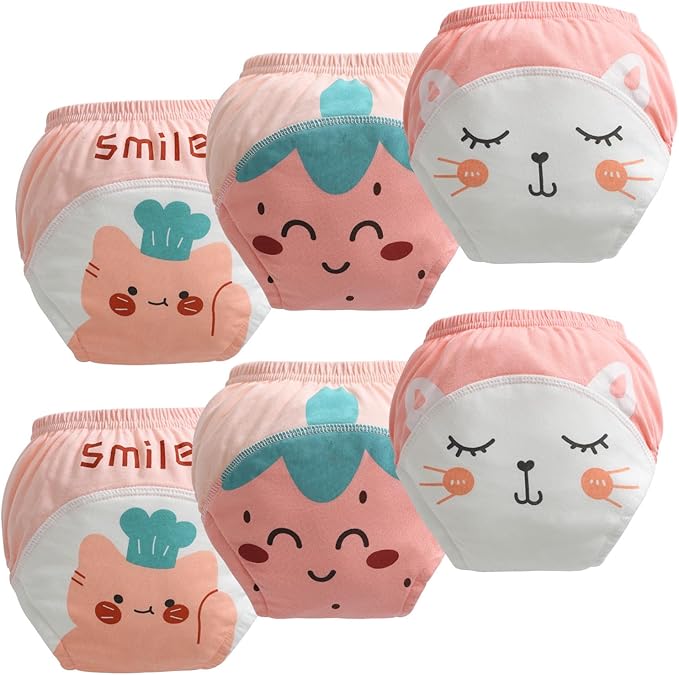 Toddler Potty Training Underwear for Kids, Cotton Reusable Waterproof Potty Training Pants Size 2t,3t,4t,5t,6t