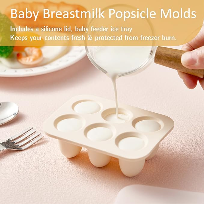 Baby Fruit Food Feeder with Breastmilk Popsicle Molds,Teething Toys Silicone Teethers for Babies 3-12 Months for Baby Feeding Gift