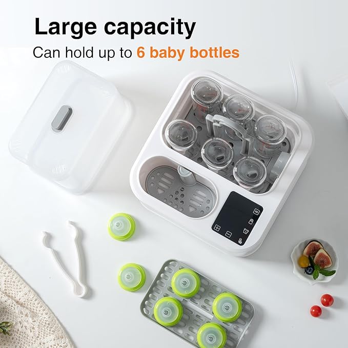 Baby Bottle Warmer,8-in-1 Smart Fast Baby Milk Warmer with LCD Timer for Breastmilk or Formula, Accurate Temperature Control, with Defrost, Sanitizer and Dryer, Keep, Heat Baby Food Jars