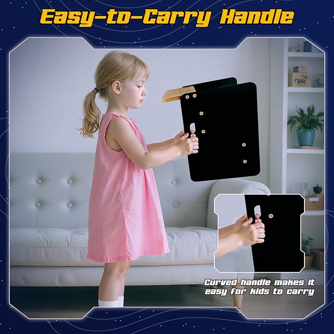 COSYLAND Kids Step Stool for Bathroom - Lovely Robot Shaped Potty Training Stool Toddler Step Stool for Toilet - Adjustable Height Kids Stepping Stool with Handle (Natural & Black)