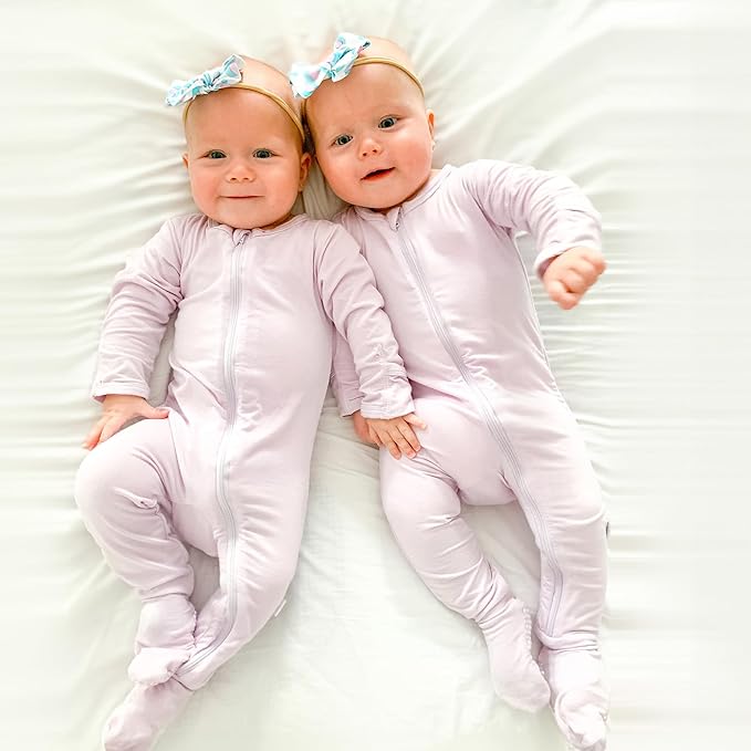 Bamboo Little Soft Baby Footie Pajamas, Baby Clothes, Newborn Sleepers, 95% Viscose and 5% Spandex, 0-24 Months