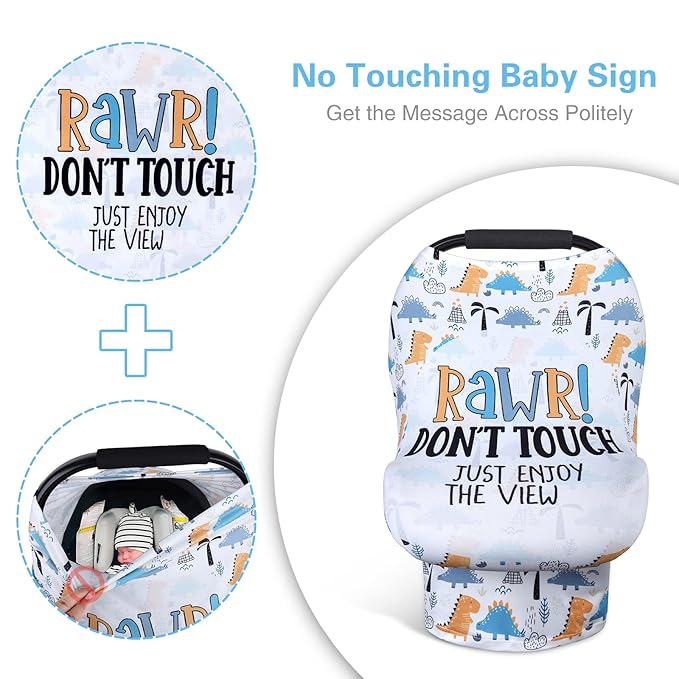 Metplus Car Seat Canopy Nursing Cover for Babies, Soft Stretchy Breathable and Easy to Use, Infant Shower Gifts Newborn Essentials