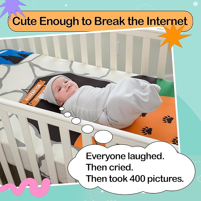 Cuddle Club Newborn Swaddle Gift Set – Includes Swaddle Blanket, Hat & Crib Sheet in Fun Styles – For Baby Boys & Girls