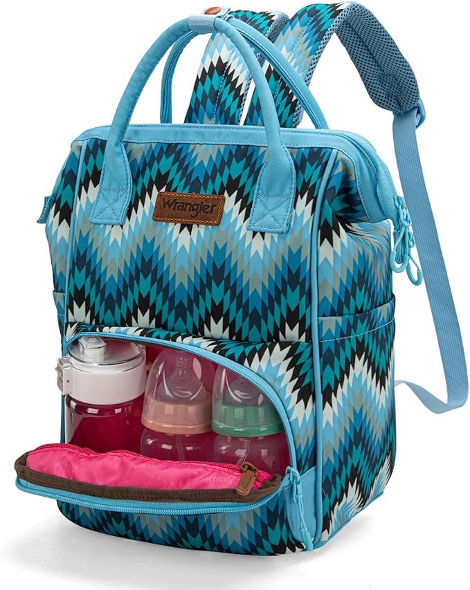 Montana West Wrangler Aztec Callie Diaper Bag Backpack with Stroller Straps Multifunction Baby Travel Bag WG2211-9110JN