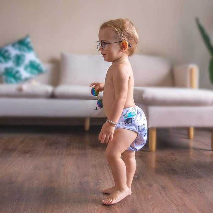 ALVABABY 6 Pack with 12 Inserts Baby Diaper Pocket Cloth Diapers Reusable Washable Adjustable for Baby Boys and Girls 6DM35