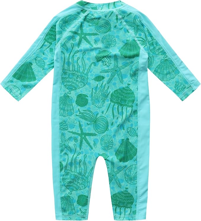 Baby Swimsuit UPF 50+ Sun Protection One Piece Zipper Beach Swimwear for Little Boys Girls Toddler