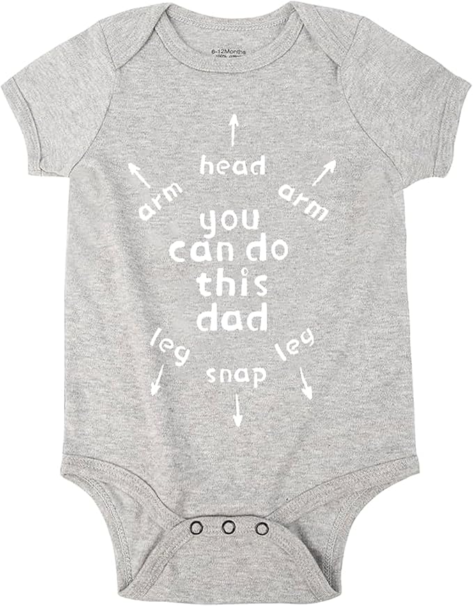 Cnins Funny Baby Bodysuit & Daddy Matching Cotton Outfit for Wild One 1st Birthday, Unisex Newborn Infant Clothes 0-24M