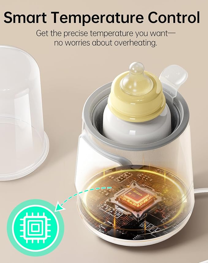 Fast Baby Bottle Warmer for Breastmilk, Smart 12 in 1 Breast Milk Warmer for Baby Essentials with Timer Temperature Control, Sterili-zing, Water Bath Technology, Baby Warmer for All Bottles Food Jars