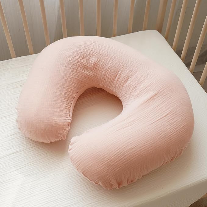 Konssy Muslin Nursing Pillow Covers, 100% Cotton Soft & Adorable Covers for Breastfeeding Pillows, Slipcovers for Newborn Baby Boys & Girls